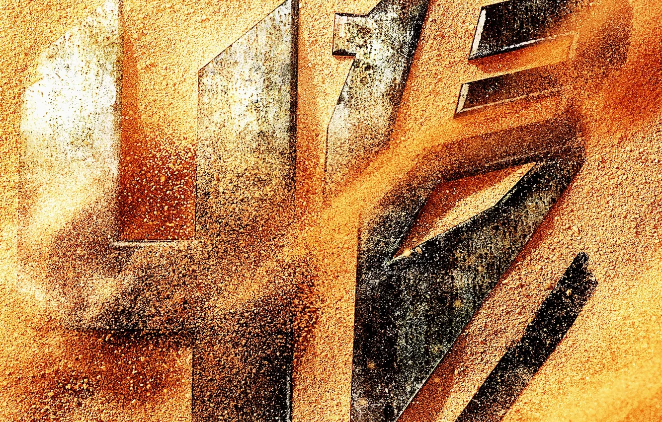 Фото обои песок, фантастика, сталь, робот, текстура, логотип, трансформер, эмблема