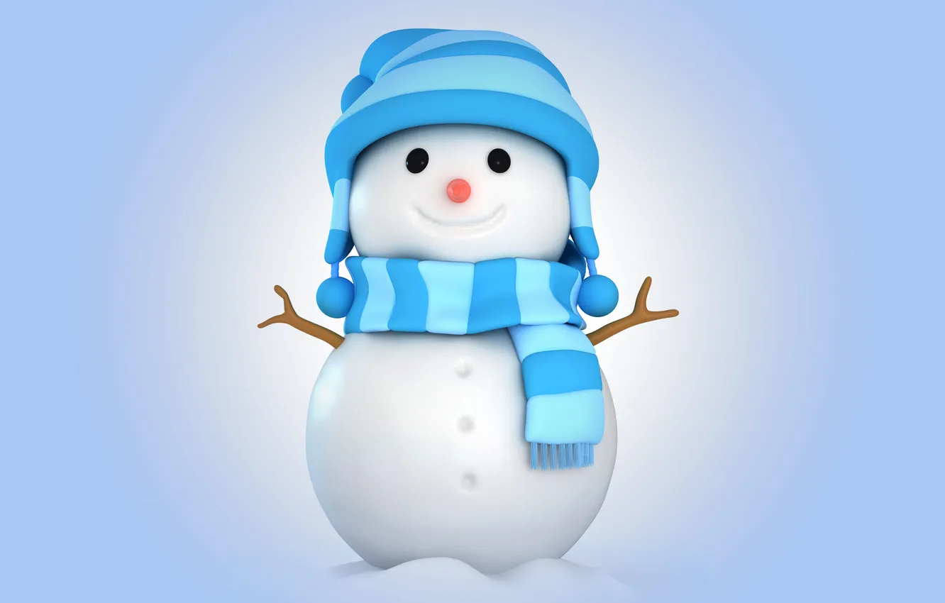 Фото обои зима, снег, снеговик, christmas, new year, winter, snow, cute