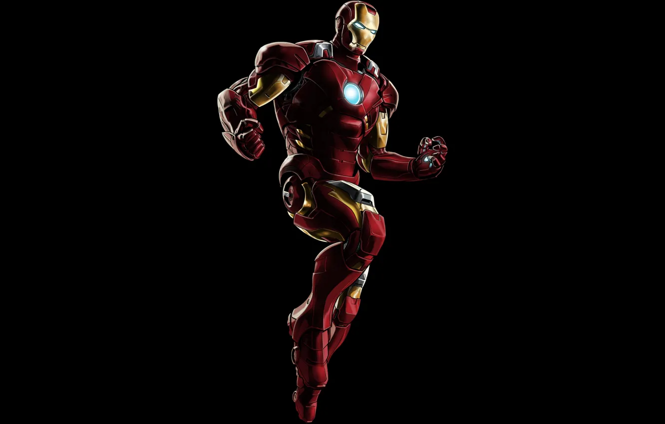 Фото обои metal, red, armor, Iron Man, pose, suit, uniform