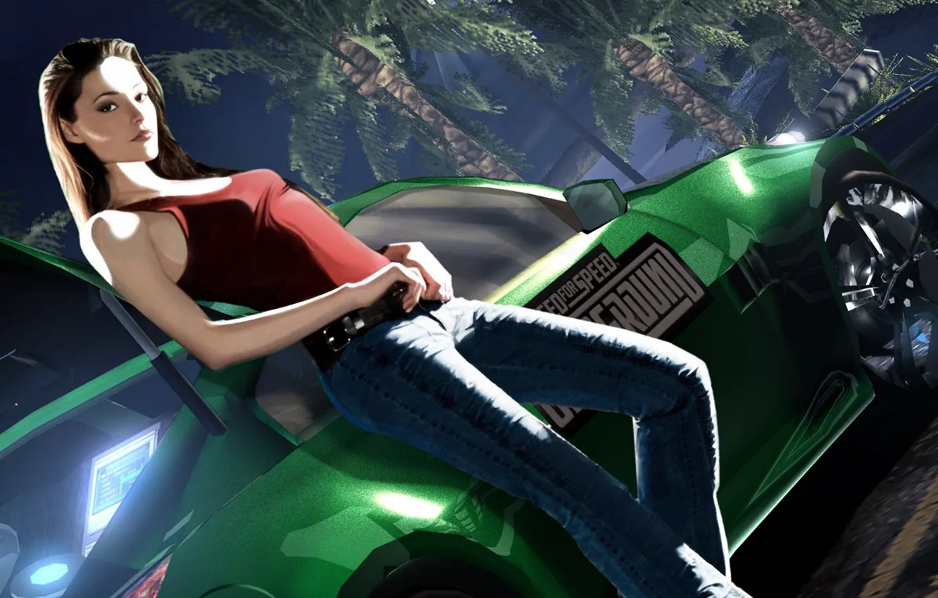 Фото обои Девушка, Машина, Girl, Car, NFS, Game, Need For Speed, Underground 2