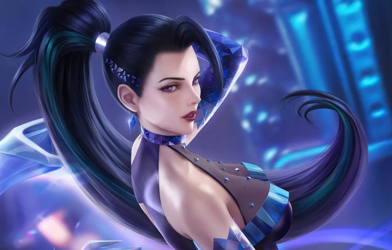 Фото обои игра, красота, game, большая грудь, League of Legends, LOL, Лига Легенд, сексуальная девушка
