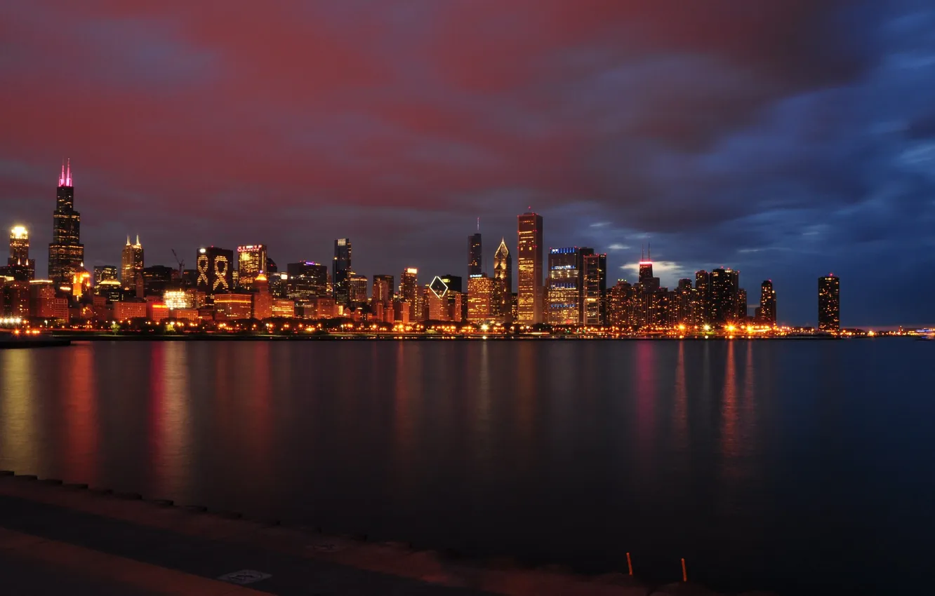 Фото обои небоскребы, USA, америка, чикаго, Chicago, сша, мегаполис, illinois