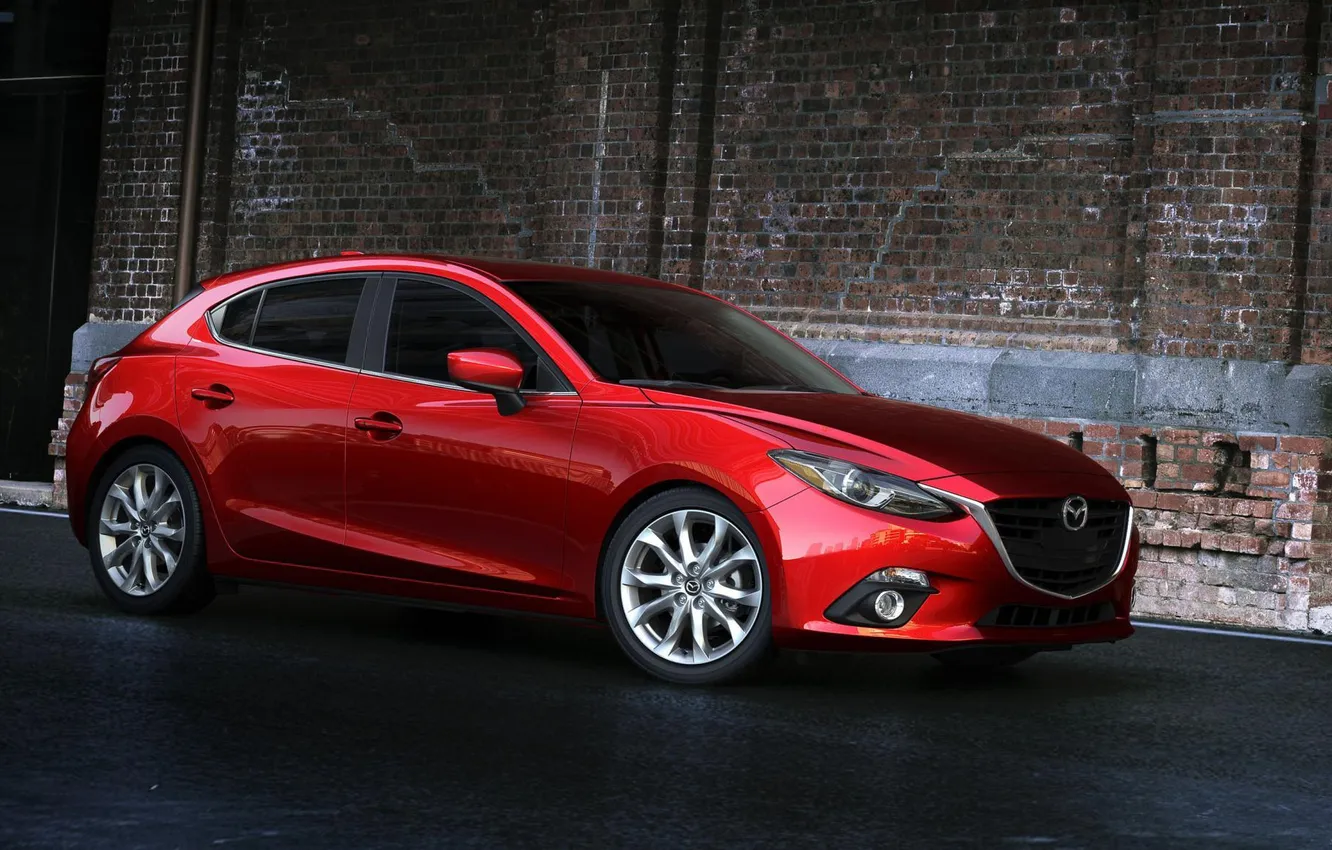 Фото обои седан, красная, Mazda 3, мазда, Sedan