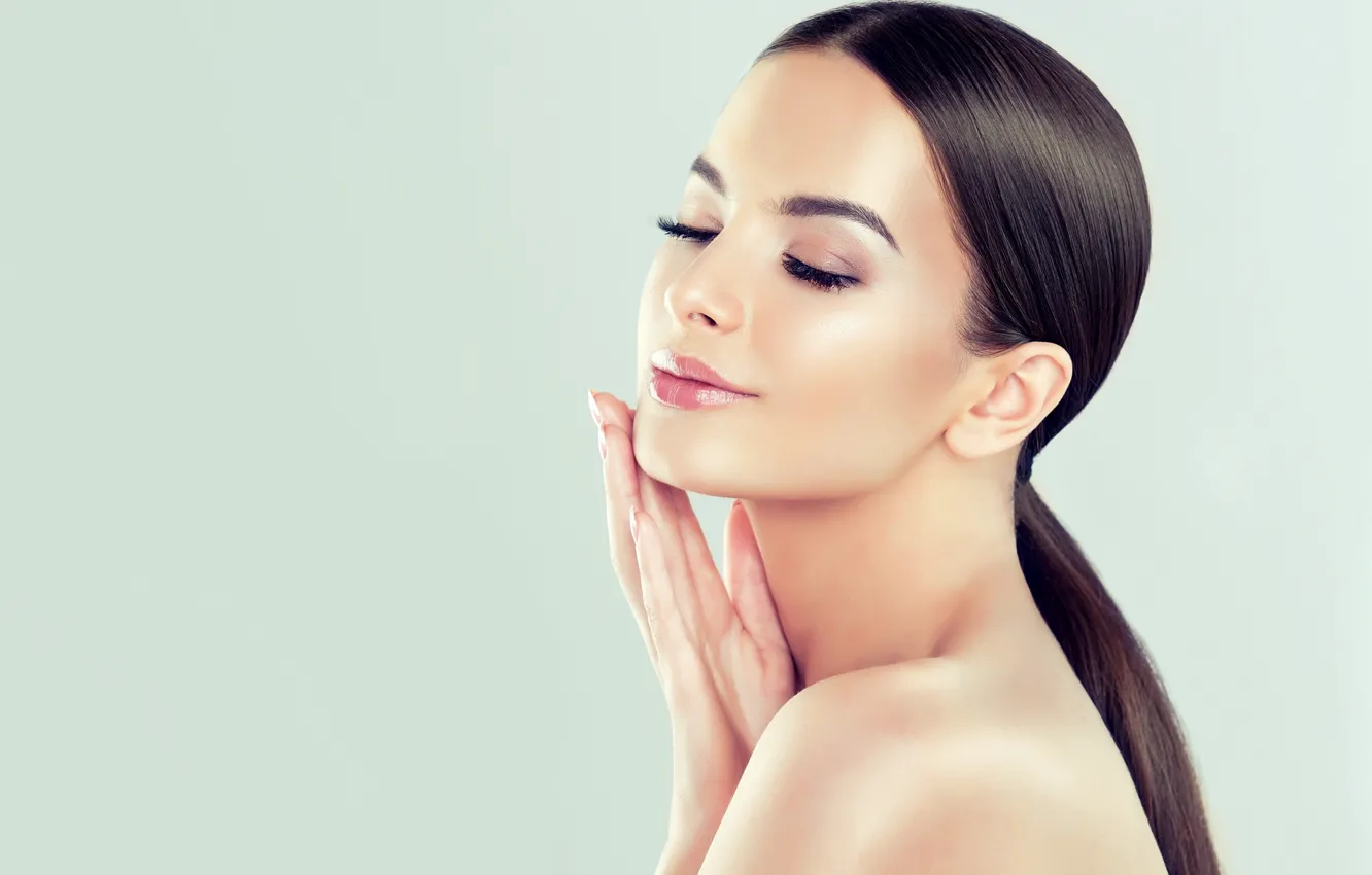 Фото обои девушка, милая, макияж