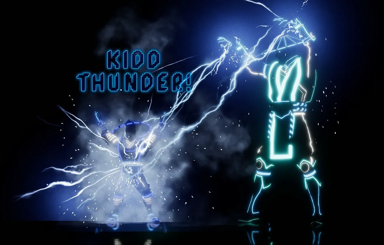 Фото обои молнии, искры, lightning, friendship, Raiden, god of thunder, Mortal Kombat 11, MK 11