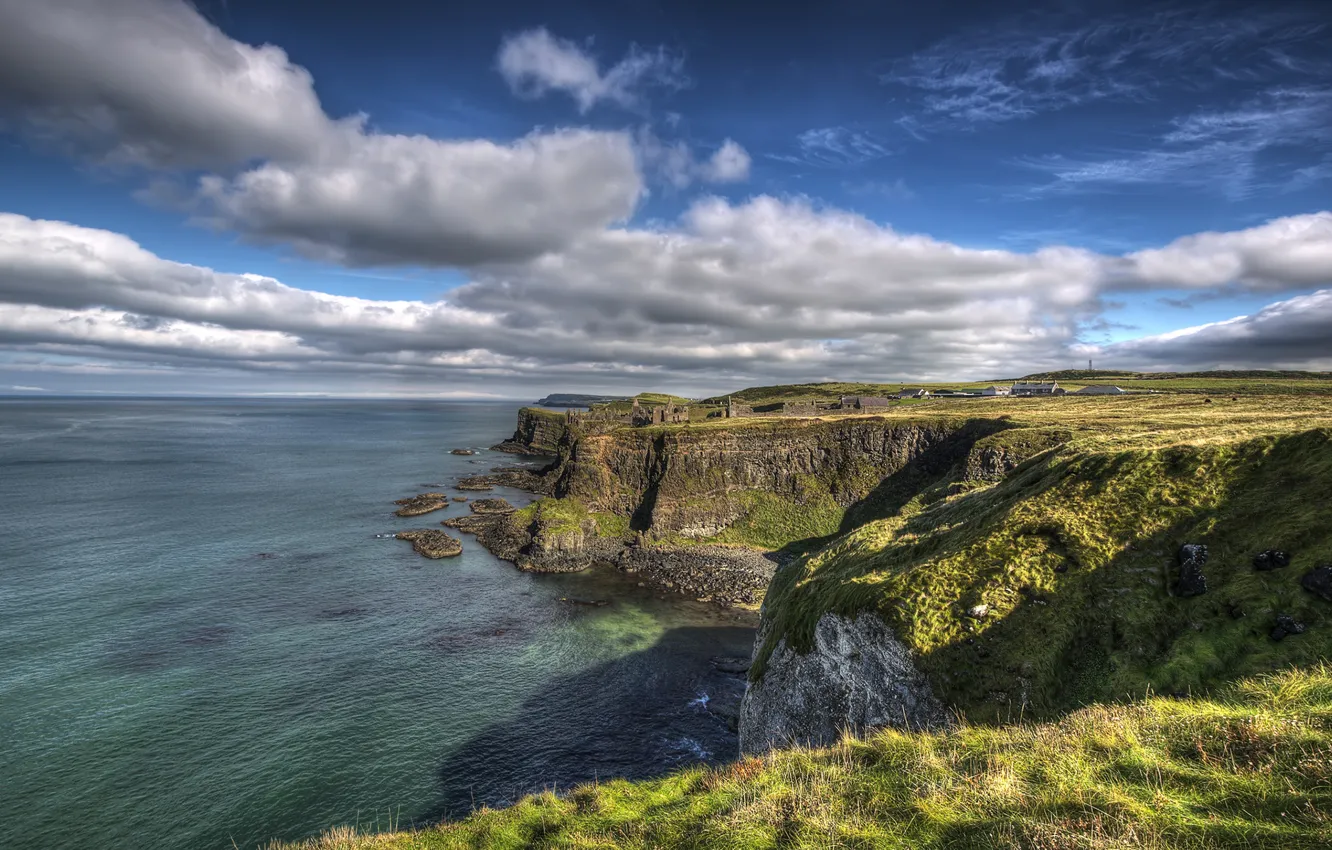 Фото обои rock, sky, coast, ireland, atlantic ocean, portrush