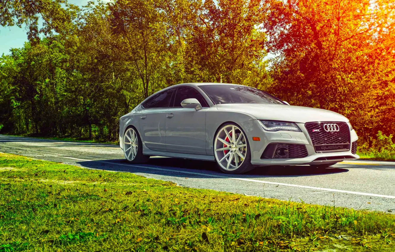 Фото обои Audi, Car, Front, Sun, Day, Sport, Summer, Vossen