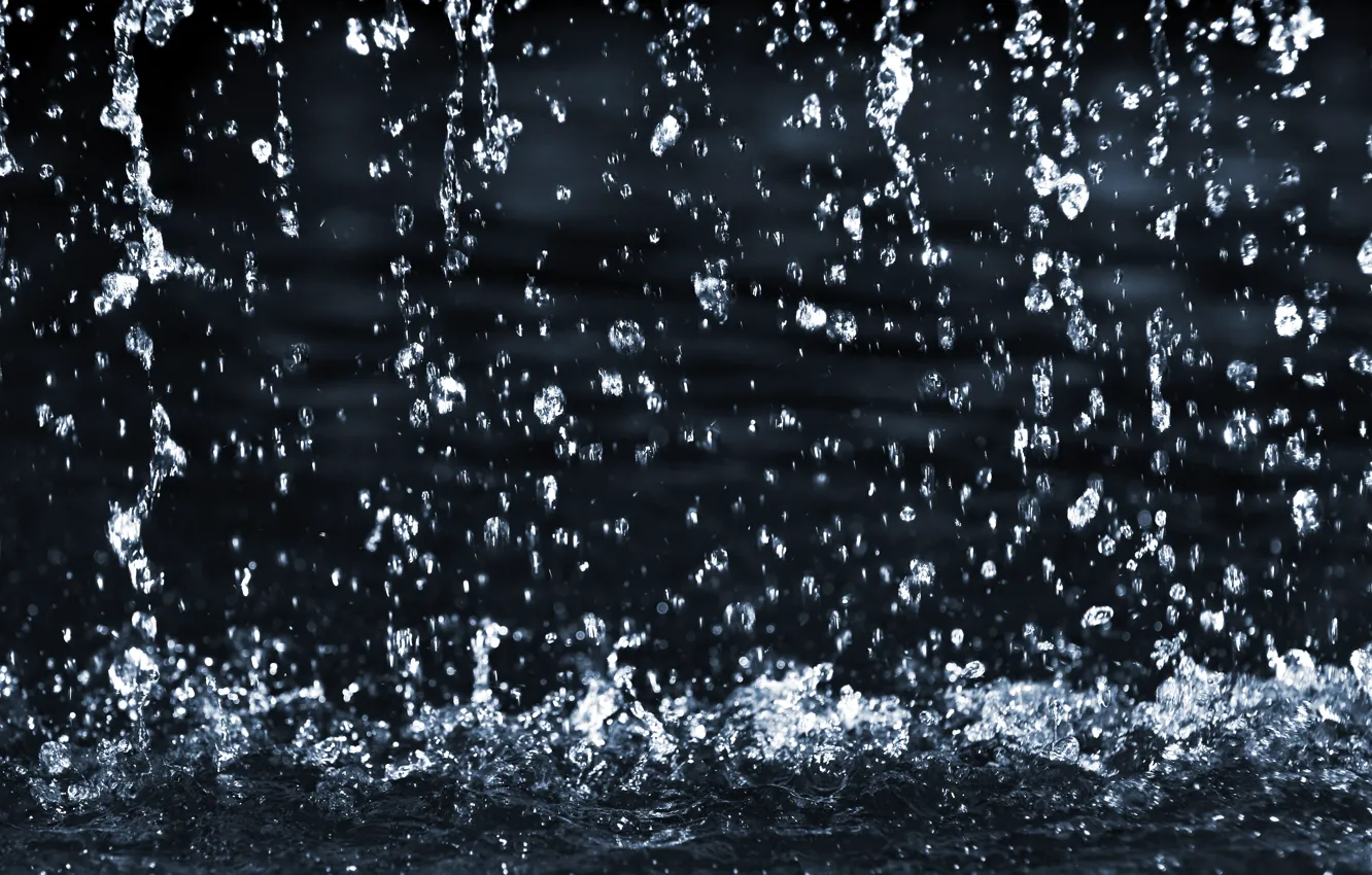 Фото обои вода, капли, Дождь