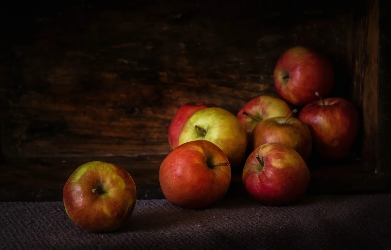 Фото обои яблоки, фрукты, натюрморт
