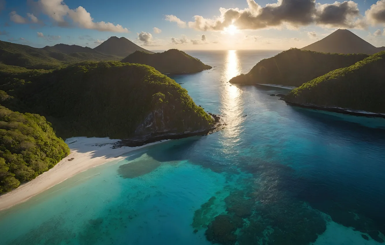 Фото обои ocean, paradise, islands, tranquil