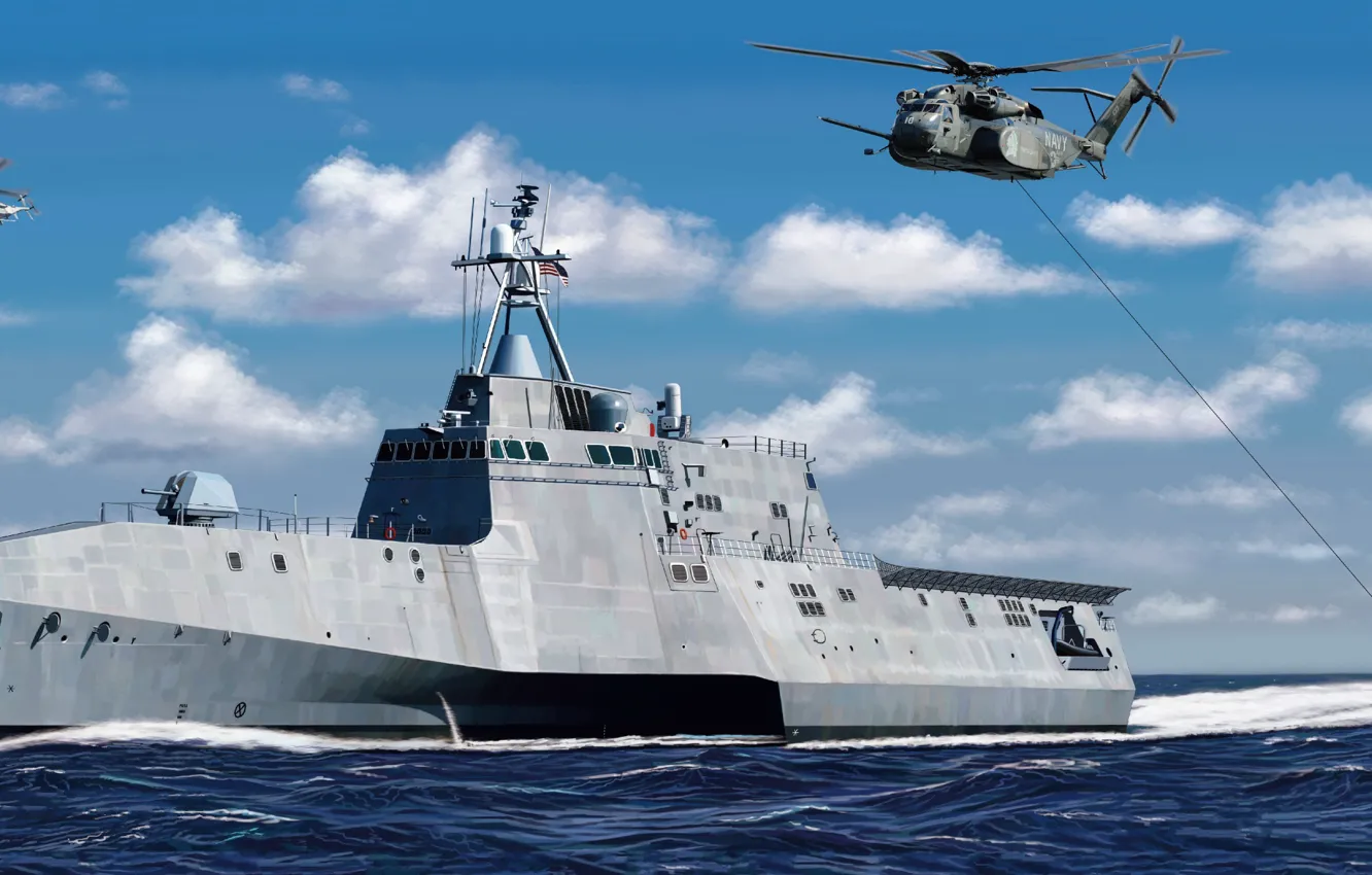 Фото обои США, US NAVY, LCS-4, USS Coronado, Su Lei, LCS-4 USS Coronado, многоцелевой боевой корабль, Littoral …