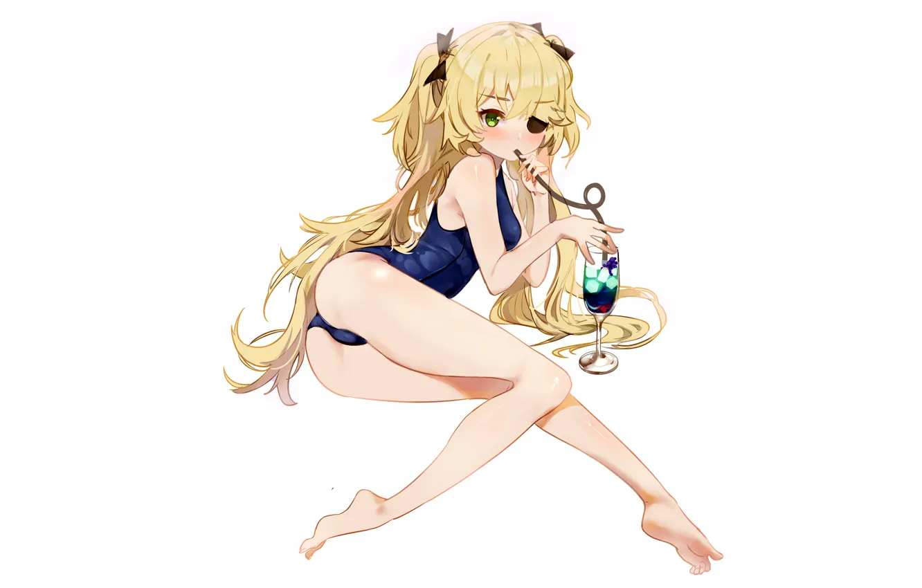 Фото обои girl, sexy, ass, long hair, legs, anime, beautiful, twintails
