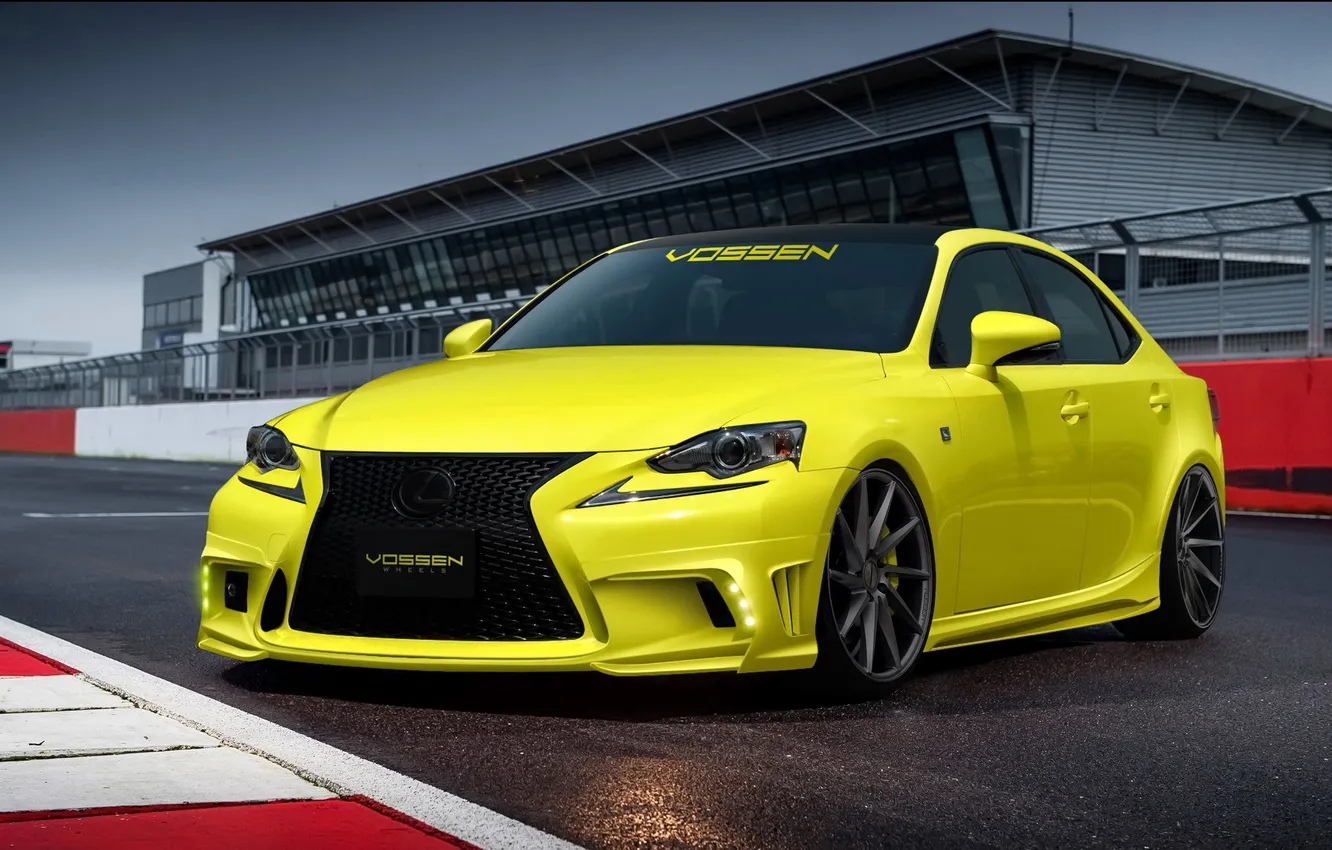 Фото обои желтый, tuning, лексус, автообои, F Sport, Lexus IS 350