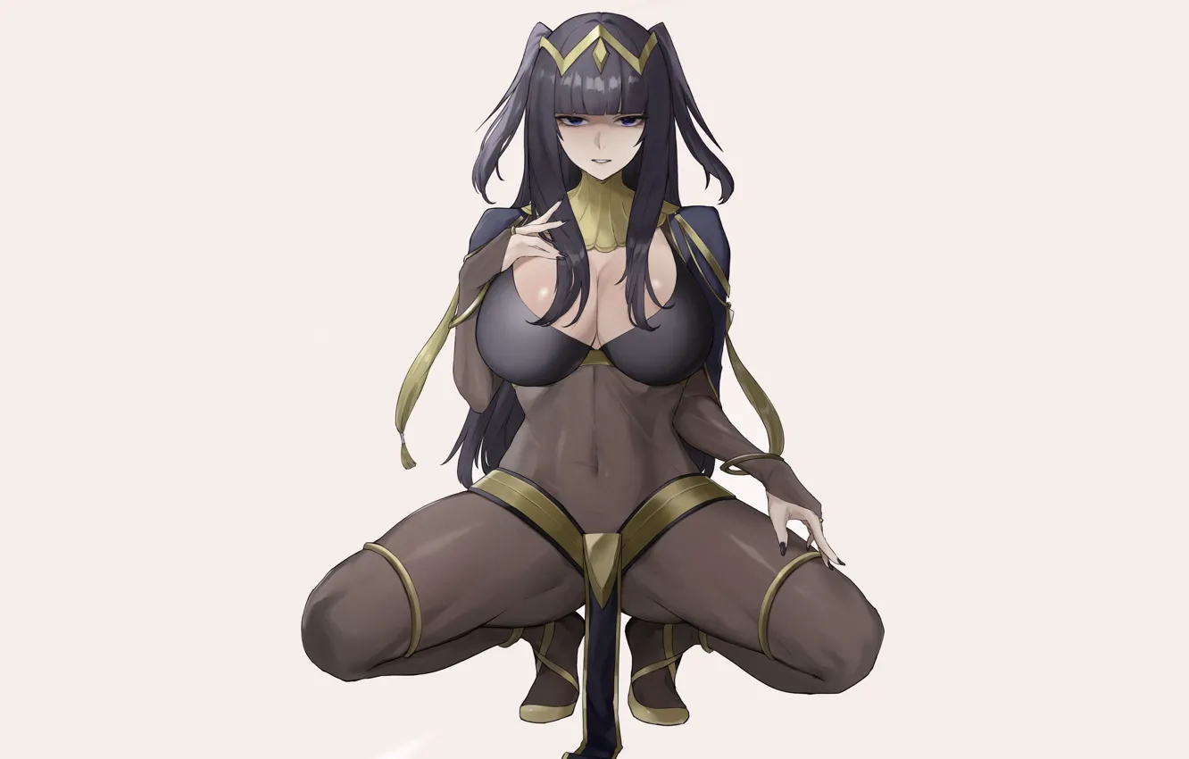 Фото обои girl, hot, sexy, black, boobs, anime, breasts, big boobs