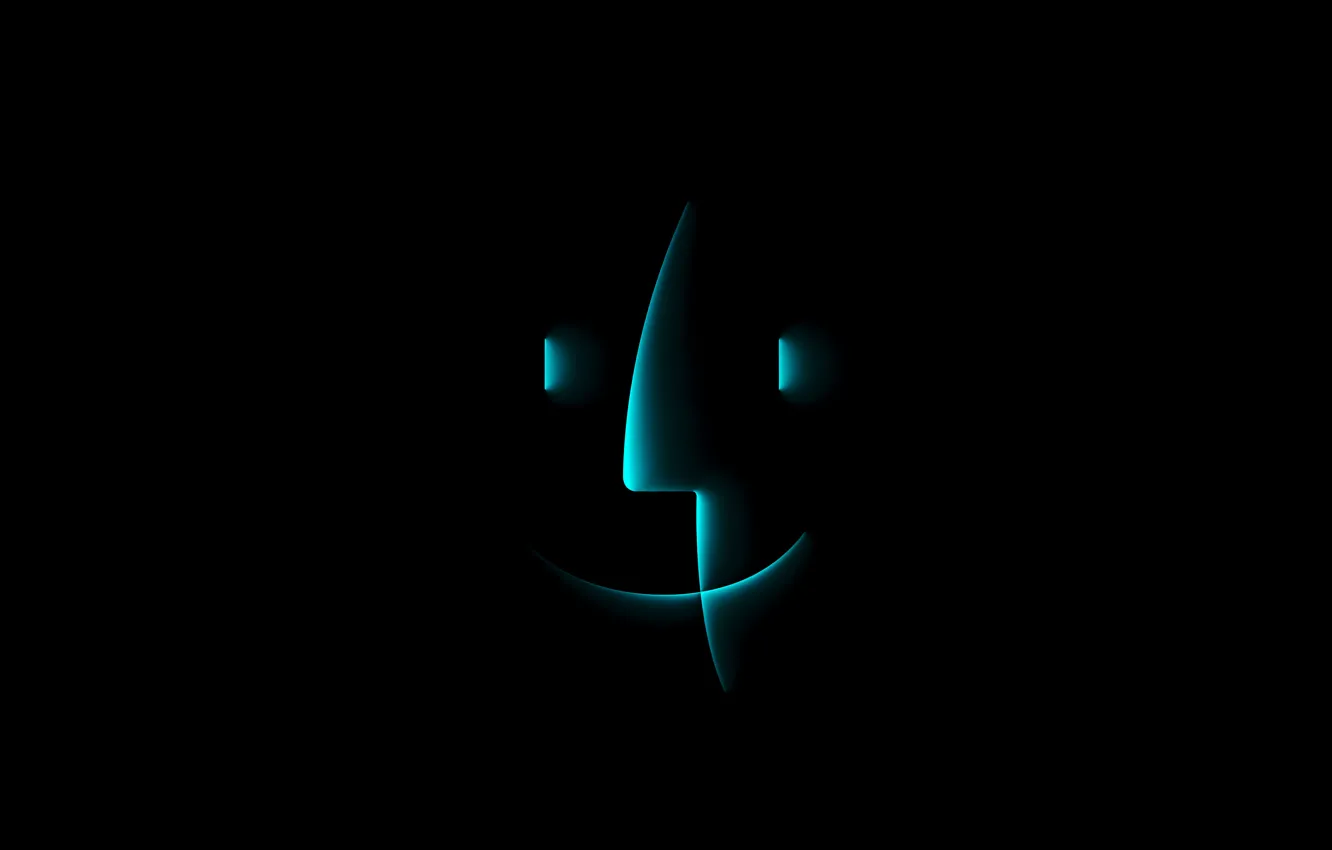 Фото обои apple, glowing, finder, os9