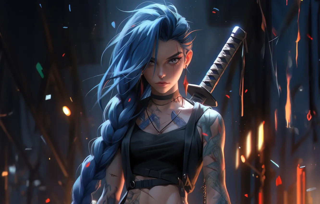 Фото обои jinx, explosive, arcane, mayhem