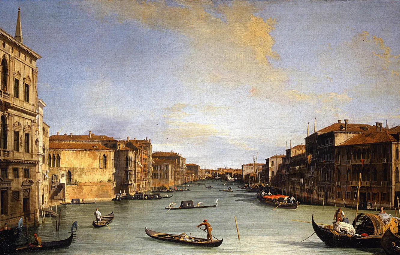 Фото обои Венеция, городской пейзаж, Canaletto, Каналетто, Giovanni Antonio Canal, Вид Гранд-Канала