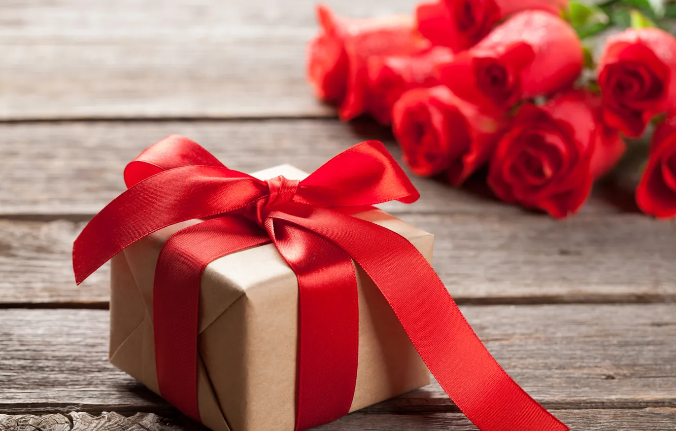 Фото обои любовь, цветы, подарок, романтика, розы, love, happy, День святого Валентина