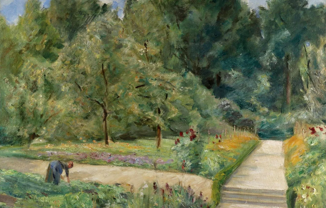 Фото обои пейзаж, картина, 1921, Max Liebermann, Макс Либерман, Сад на Западе Ванзее