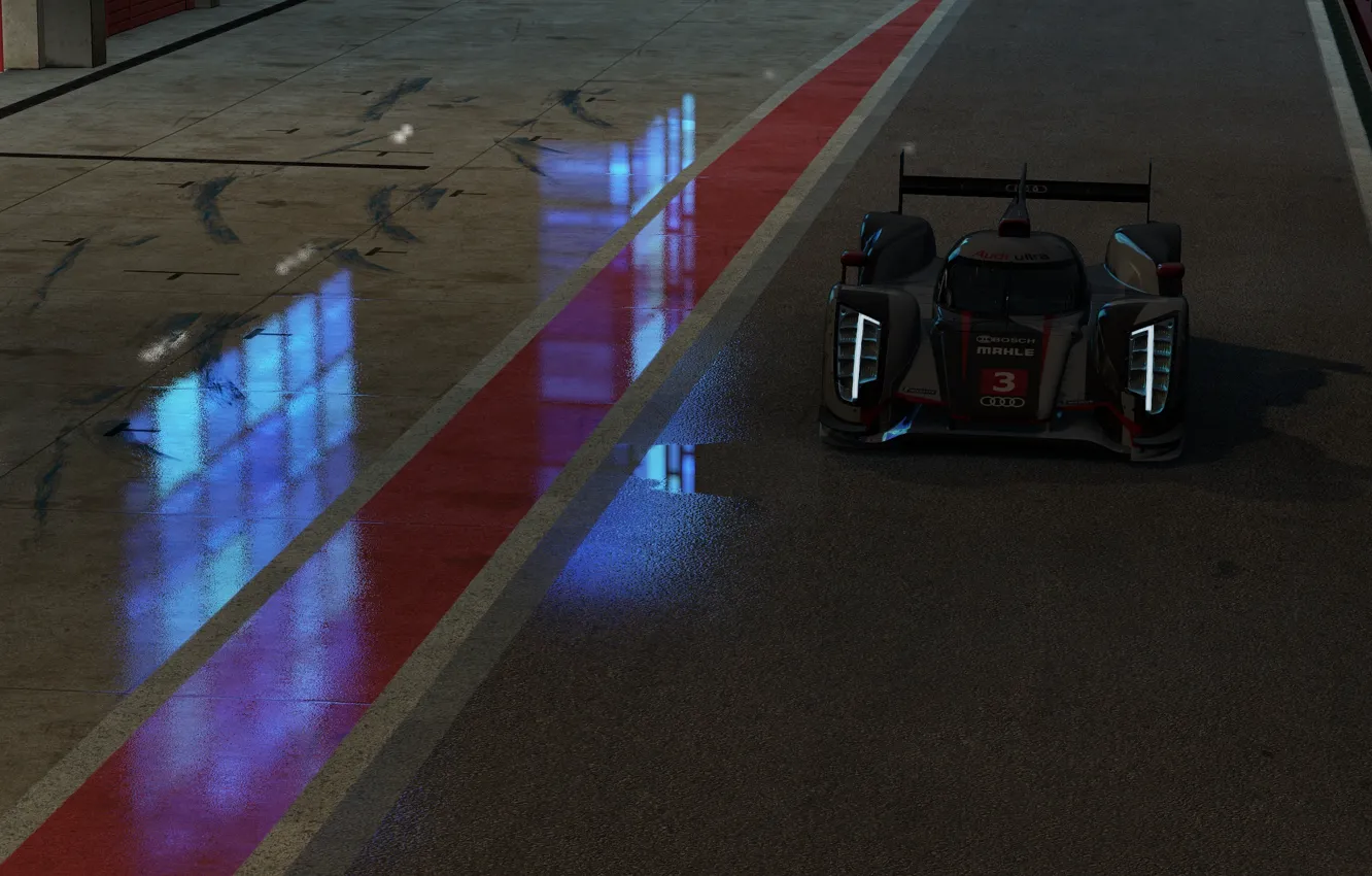 Фото обои car, авто, асфальт, отражения, скриншот, project cars