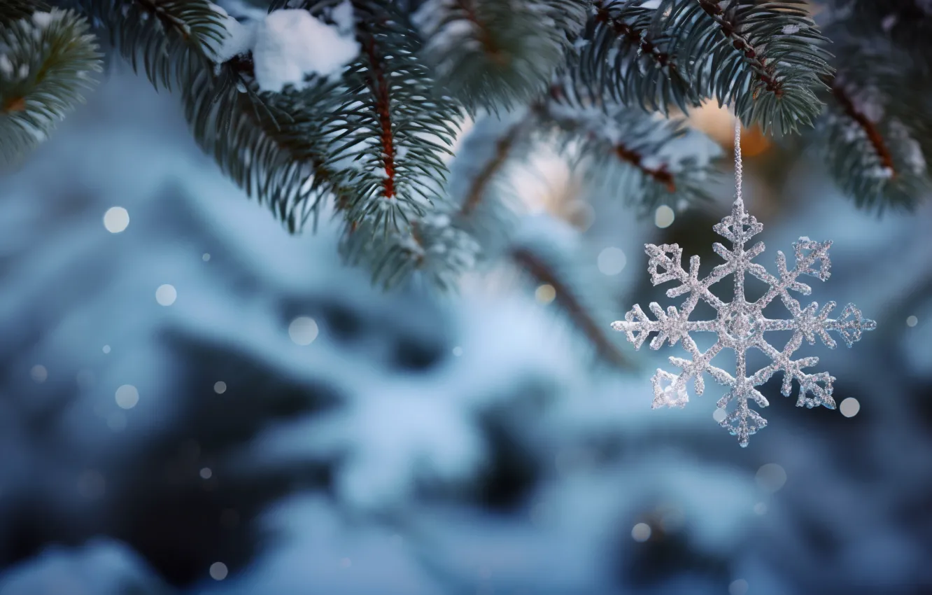 Фото обои зима, снег, елка, Новый Год, Рождество, new year, happy, Christmas
