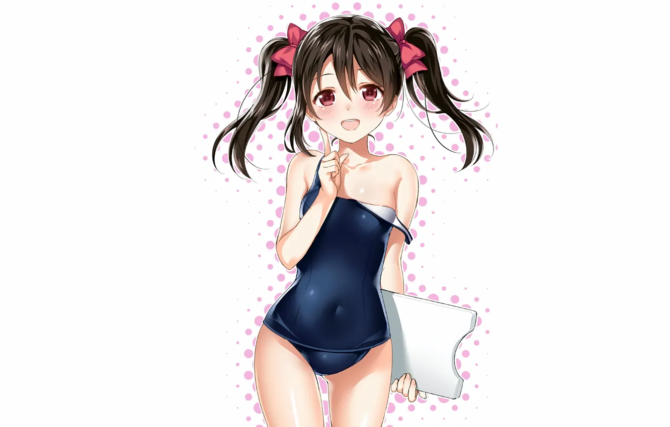 Фото обои girl, sexy, cleavage, long hair, boobs, anime, beautiful, red eyes