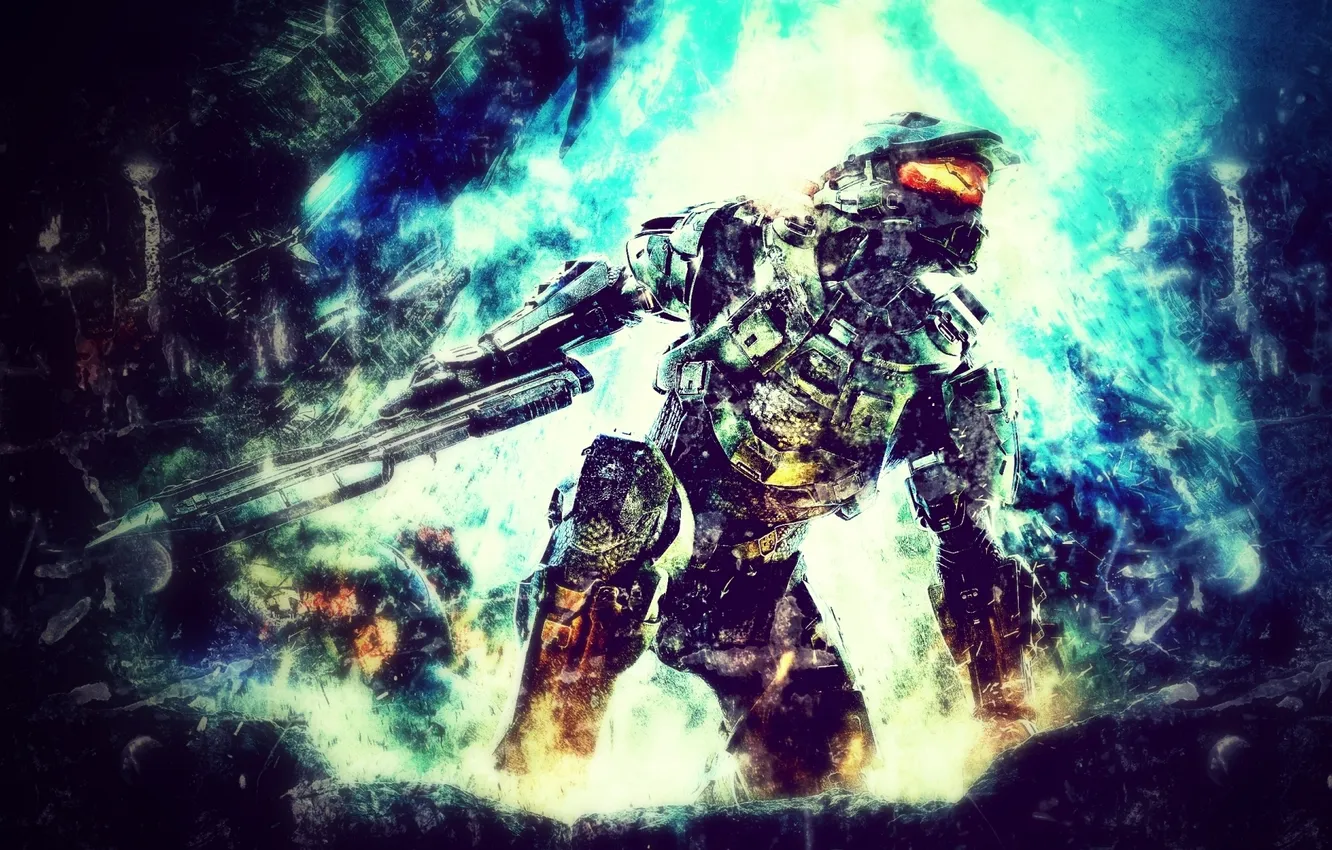 Фото обои wallpaper, halo, video game, master chief