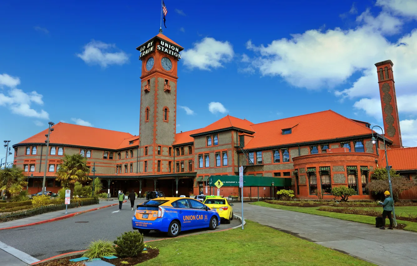 Фото обои фото, Дома, Башня, Город, США, Oregon, Portland, Union Station