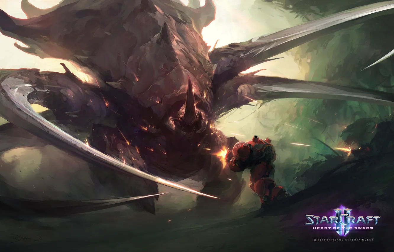 Фото обои StarCraft 2, Зерги, Heart of the swarm, Great One, Великий Зерг