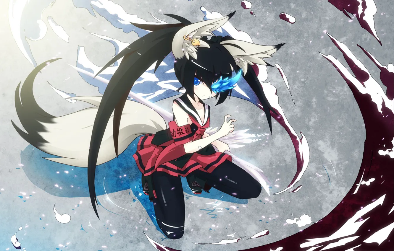 Фото обои Anime, Black Rock Shooter, crossover, blade and soul, неко.