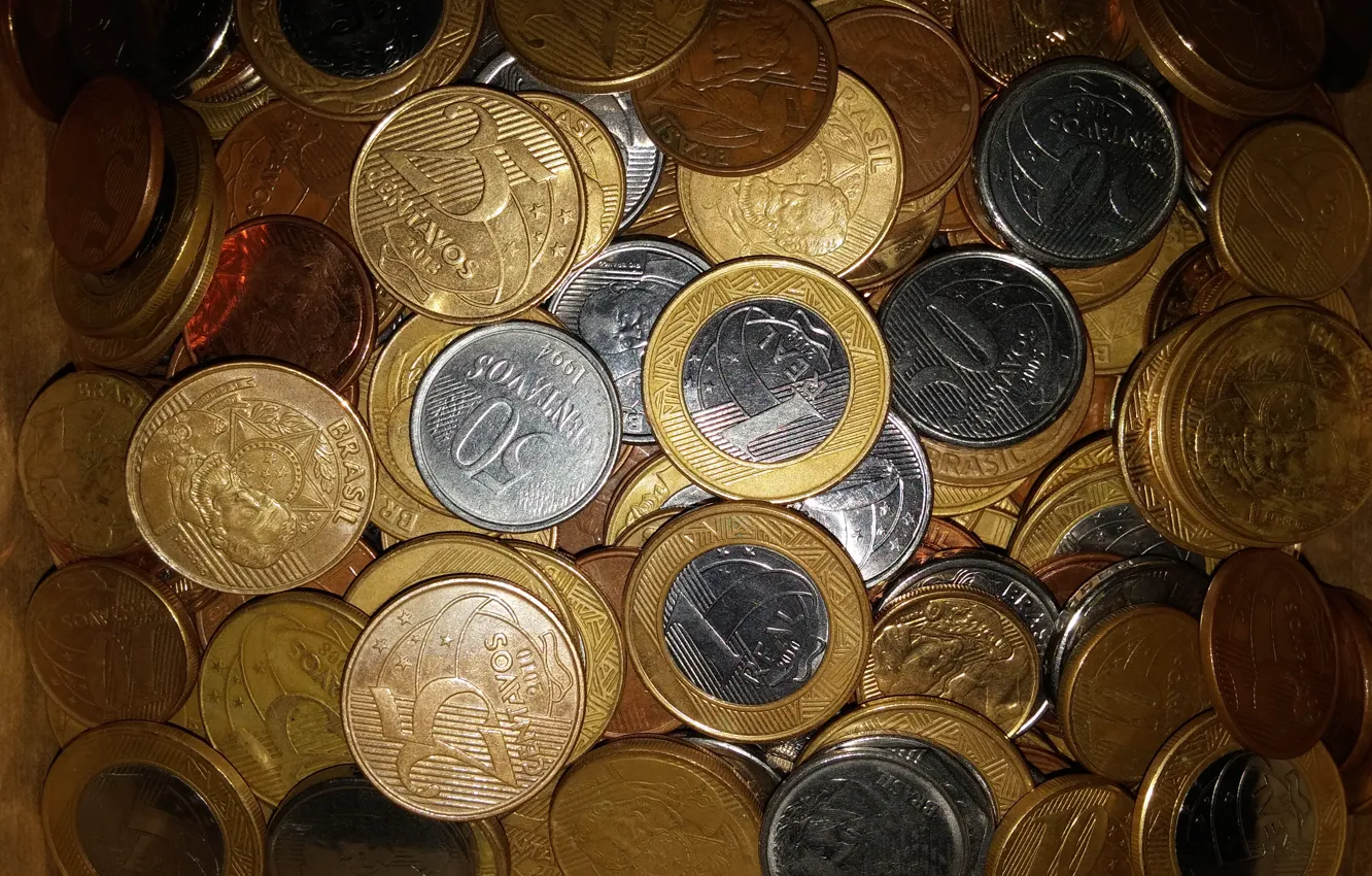 Фото обои metal, money, coins, value
