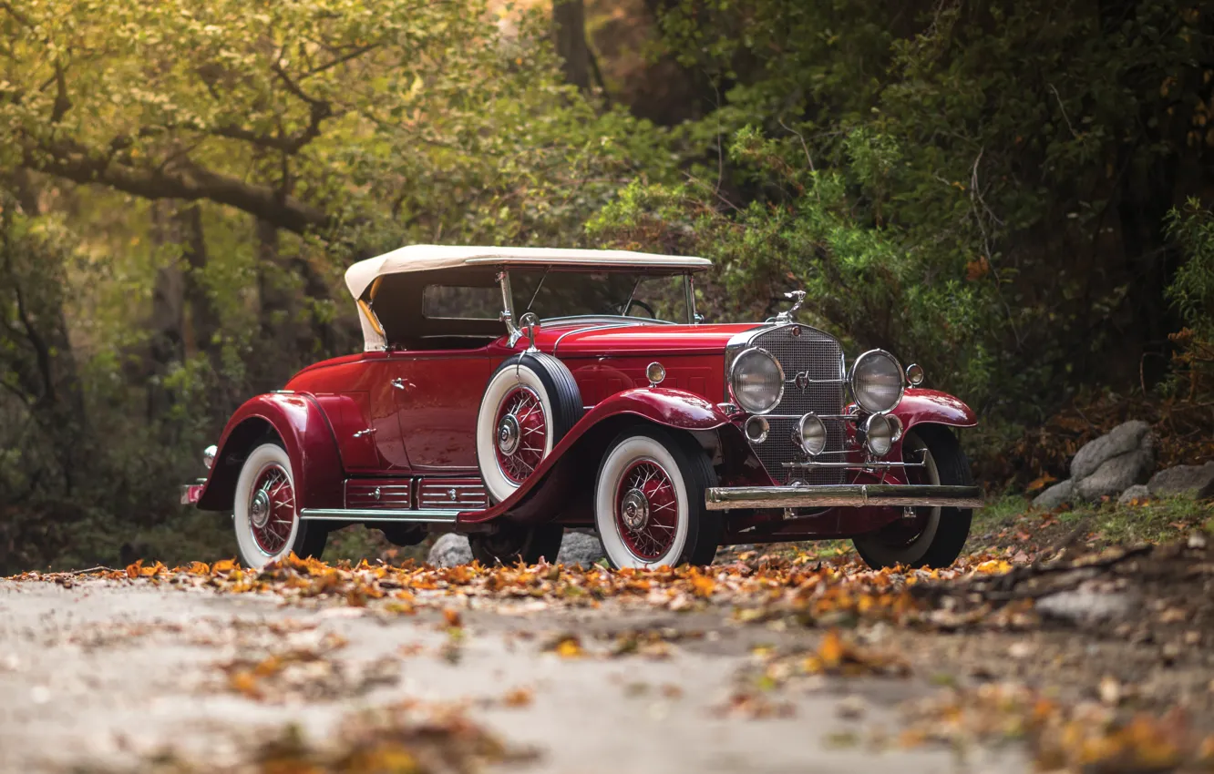 Фото обои Cadillac, Roadster, родстер, передок, 1930, Кадилак, V16, by Fleetwood