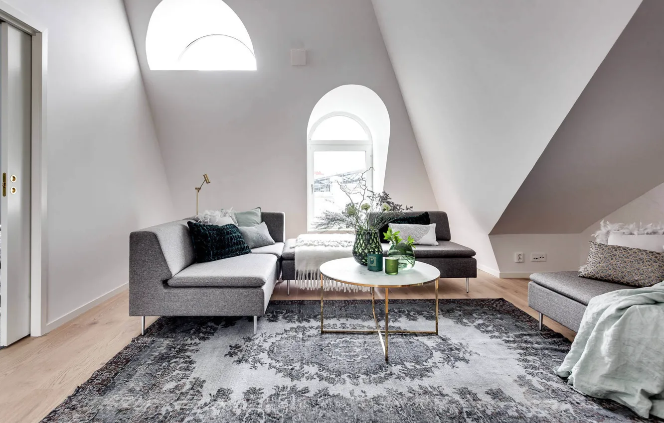 Фото обои комната, интерьер, гостиная, скандинавский стиль, Apartment in Stockholm
