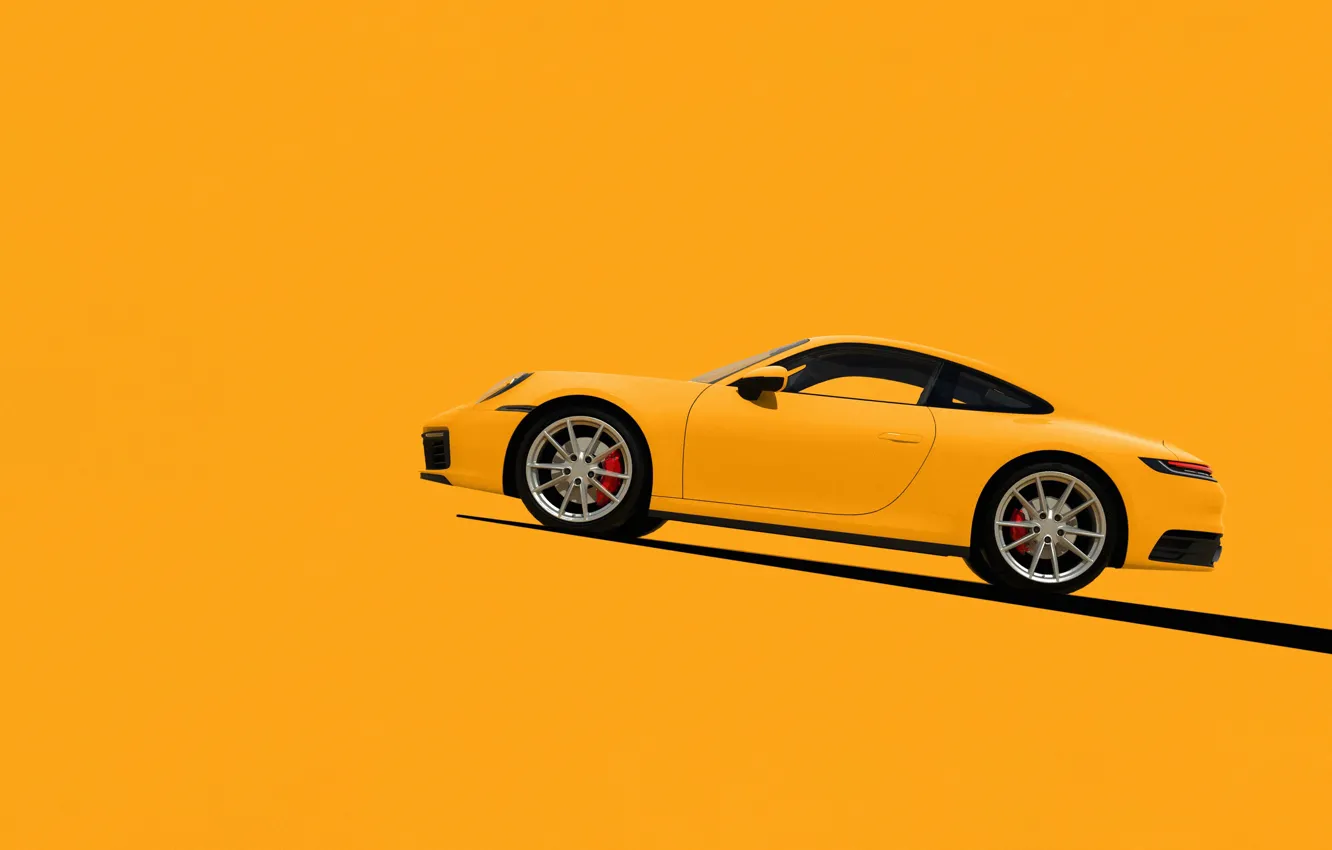 Фото обои машина, авто, рендеринг, 911, вид сбоку, Porsche 911, render, Supercar