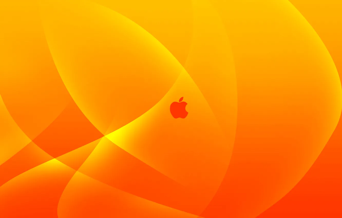 Фото обои apple, mac, logo, yellow, orange