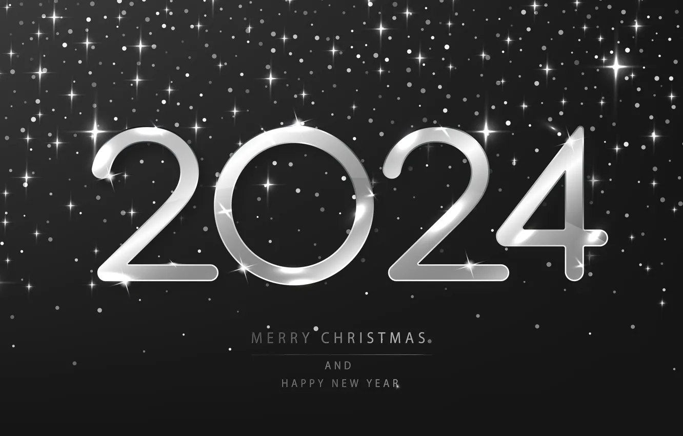 Фото обои Новый Год, Рождество, цифры, silver, new year, happy, Christmas, merry