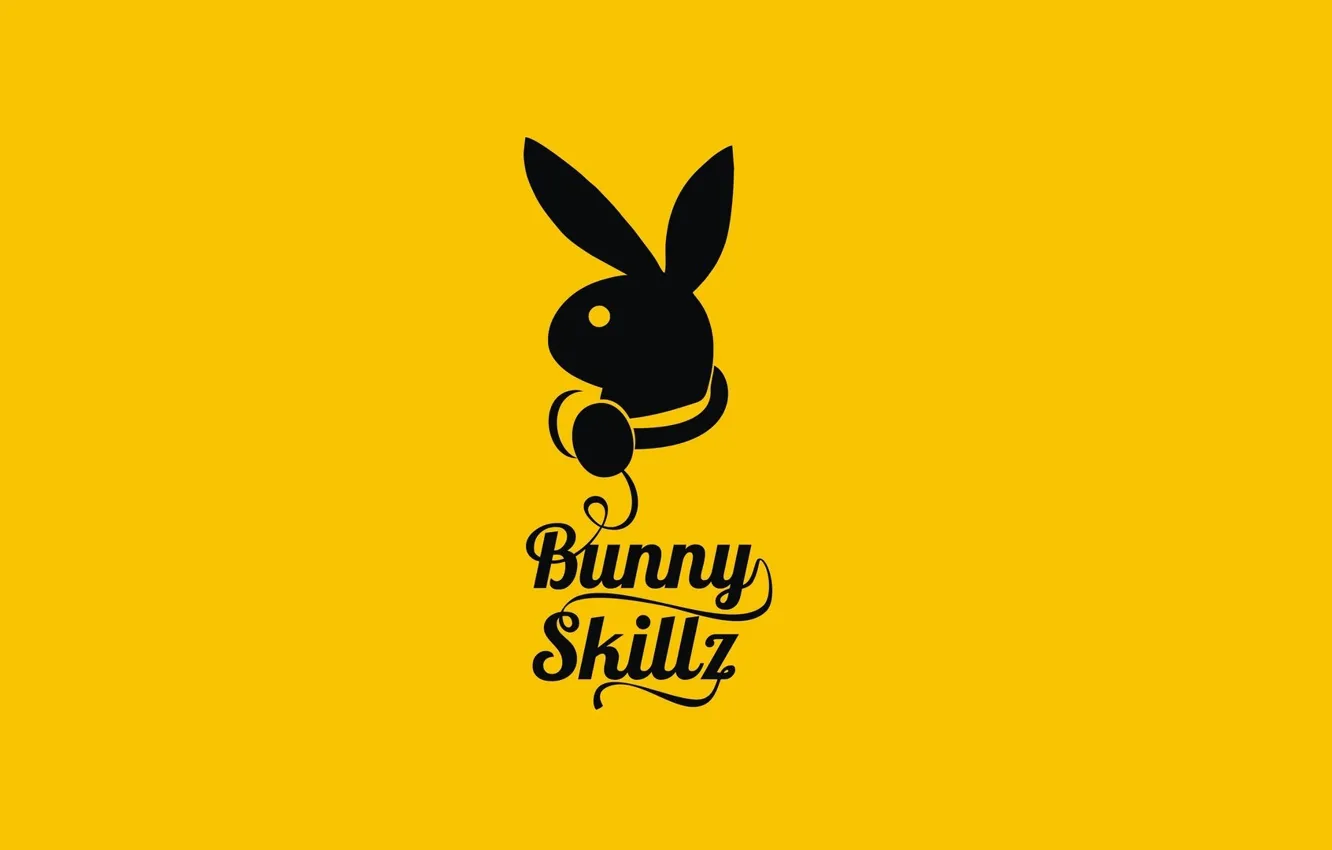 Фото обои Минимализм, Надпись, Логотип, Yellow, Bunny Skillz