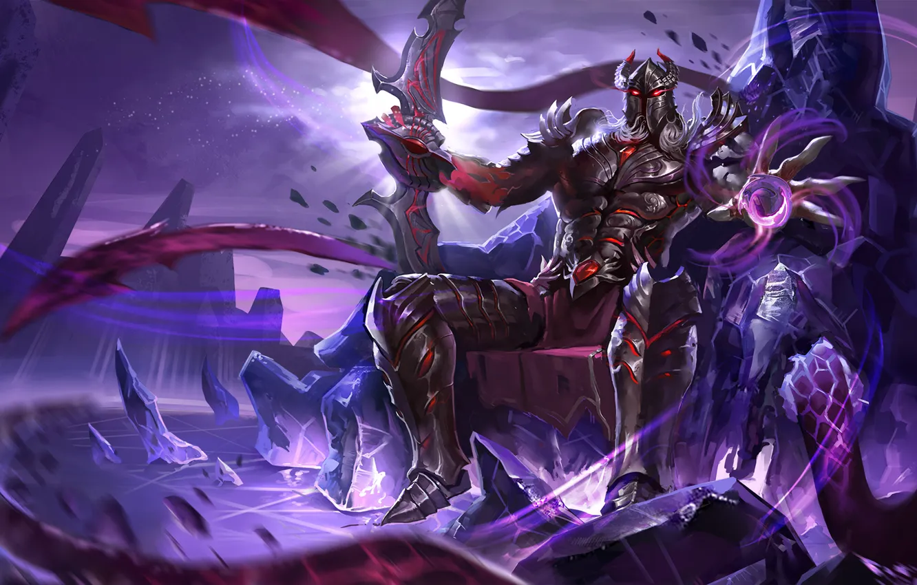 Фото обои воин, art, доспех, Heroes of Newerth, HoN, Dark Mana Magebane, Magebane