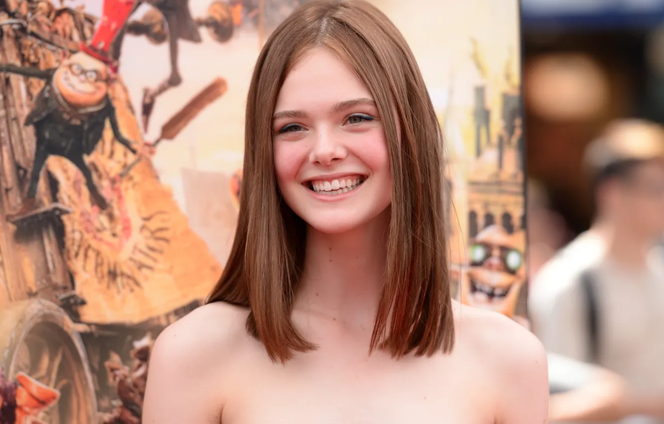 Фото обои девушка, лицо, улыбка, милая, актриса, Elle Fanning