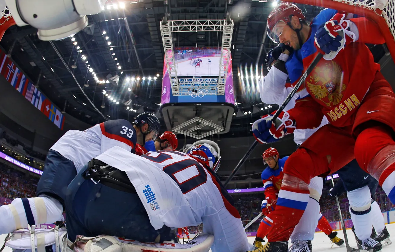 Фото обои хоккей, Сочи 2014, XXII Зимние Олимпийские Игры, Россия-Словакия