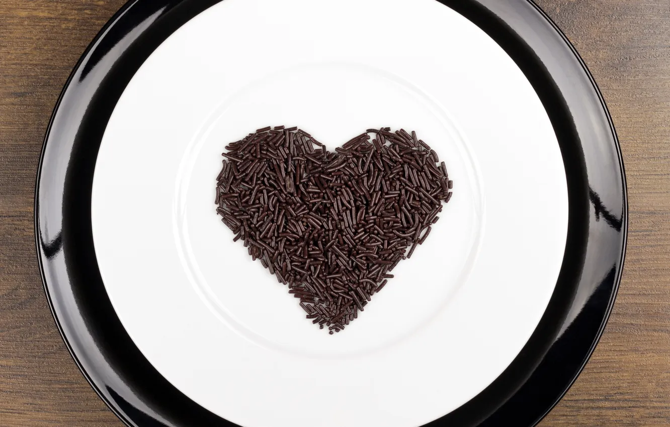 Фото обои любовь, сердце, шоколад, тарелка, love, heart, chocolate