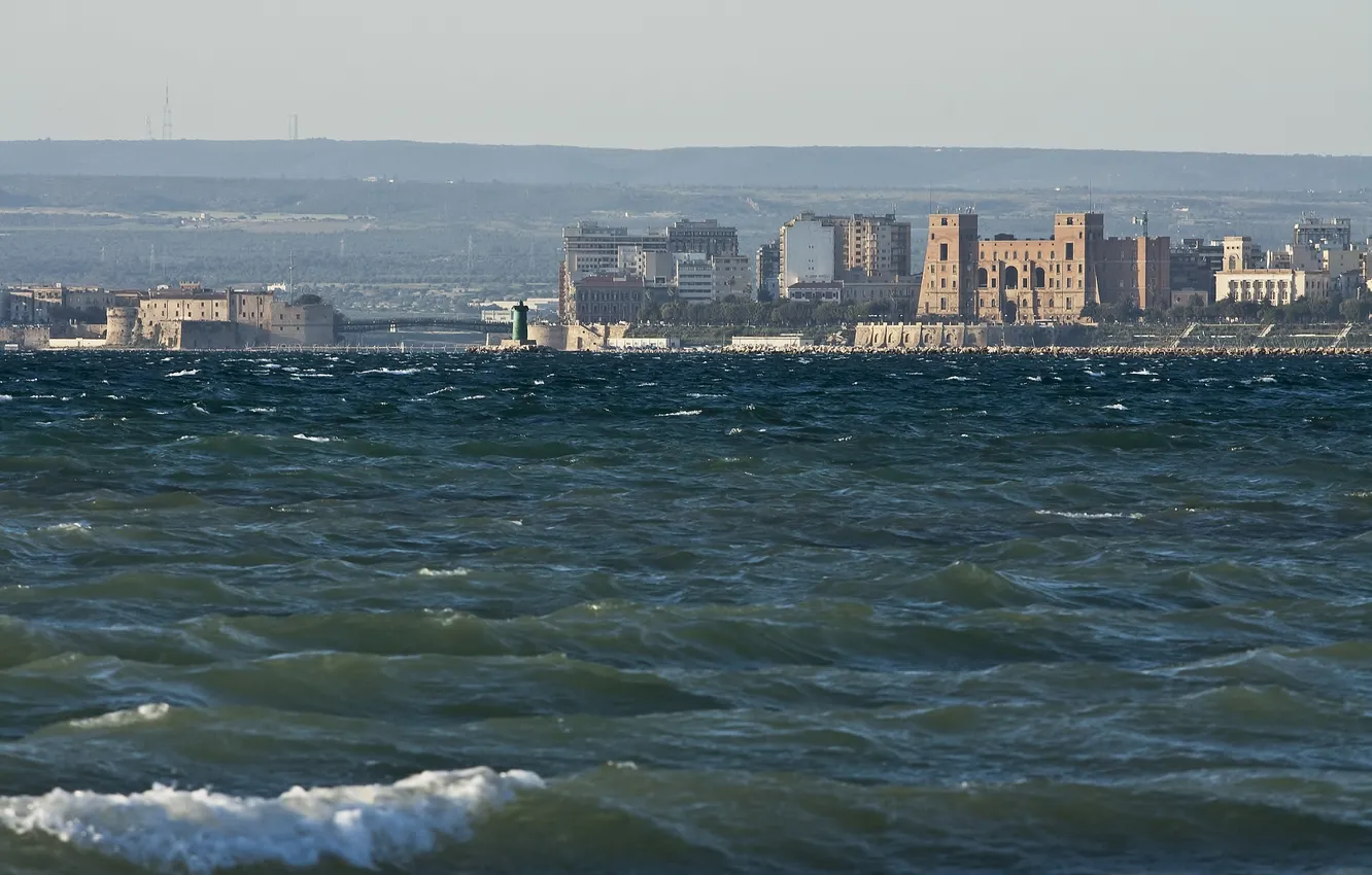 Фото обои море, город, Италия, Taranto