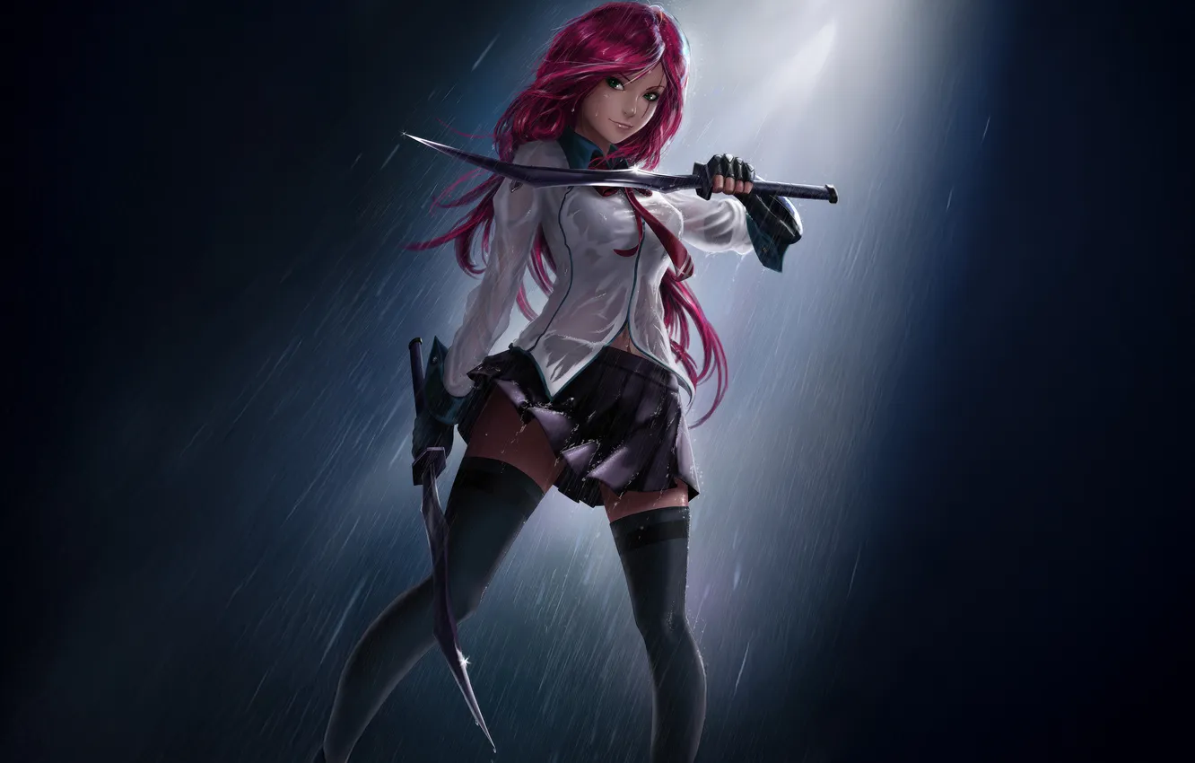 Фото обои battle, league of legends, katarina, academy
