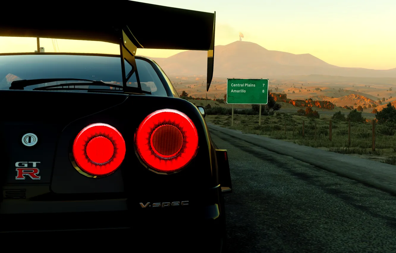 Фото обои car, game, black, skyline, gtr