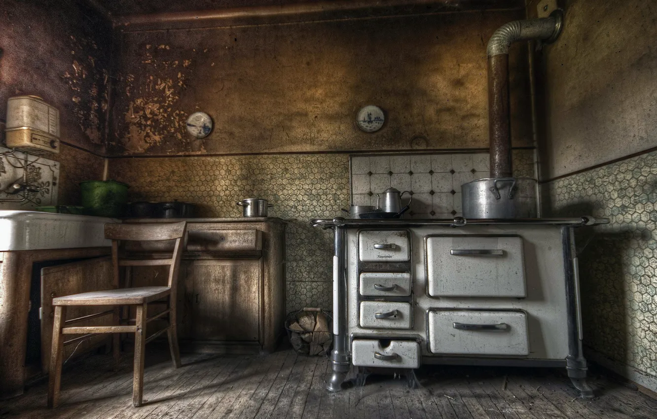 Фото обои стол, стул, кухня