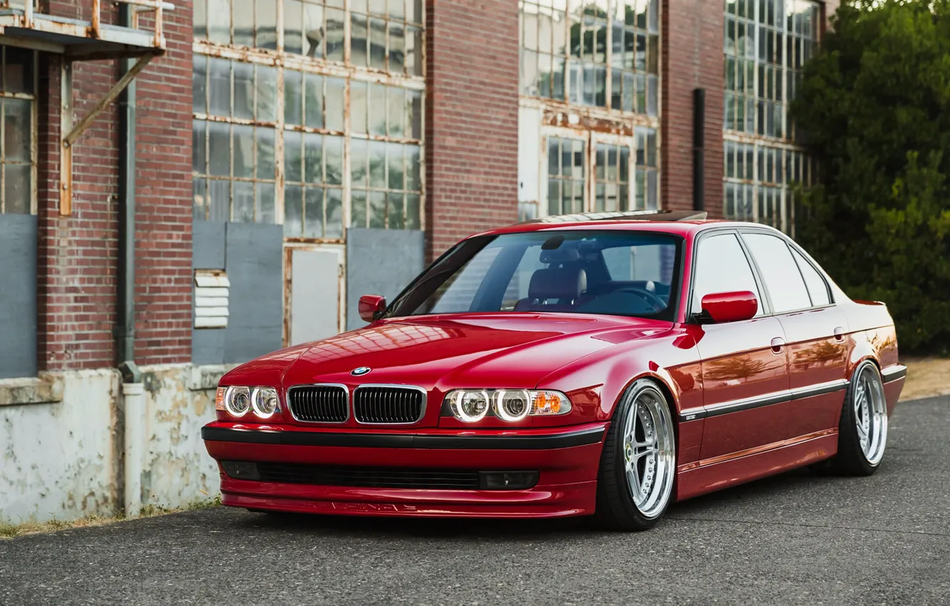 Фото обои BMW, 740, RED, E38
