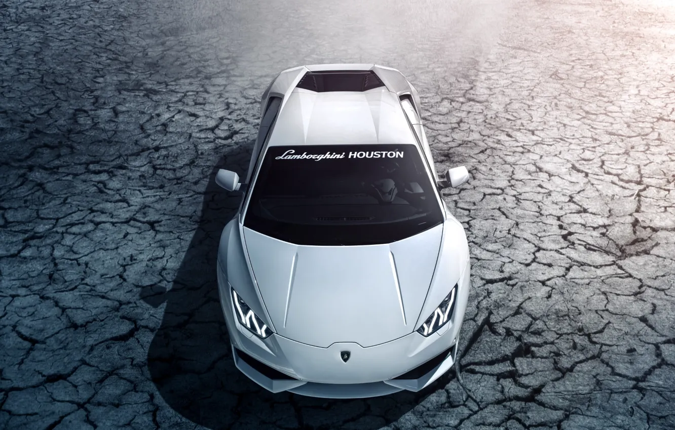 Фото обои Lamborghini, white, Houston, front, LP 610-4, Huracan, LB724