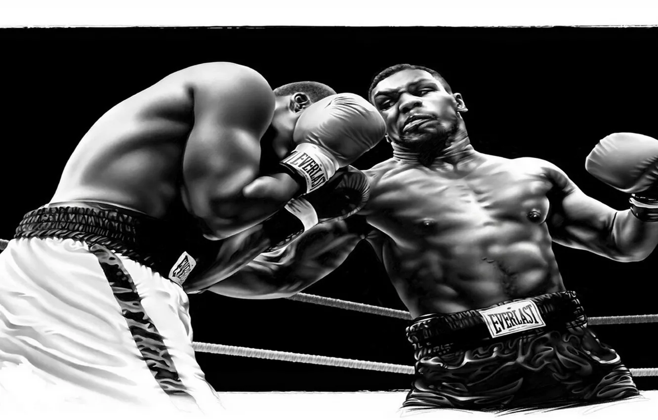 Фото обои бокс, боксер, boxing, mike tyson, тайсон