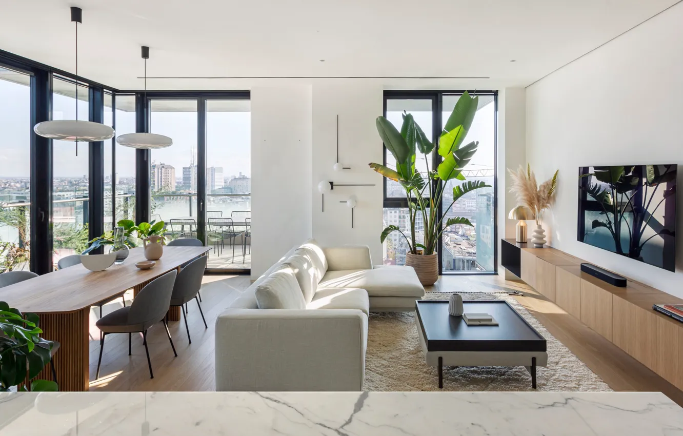 Фото обои интерьер, гостиная, столовая, Apartment Solaria, by Nomade Architettura Interior Design