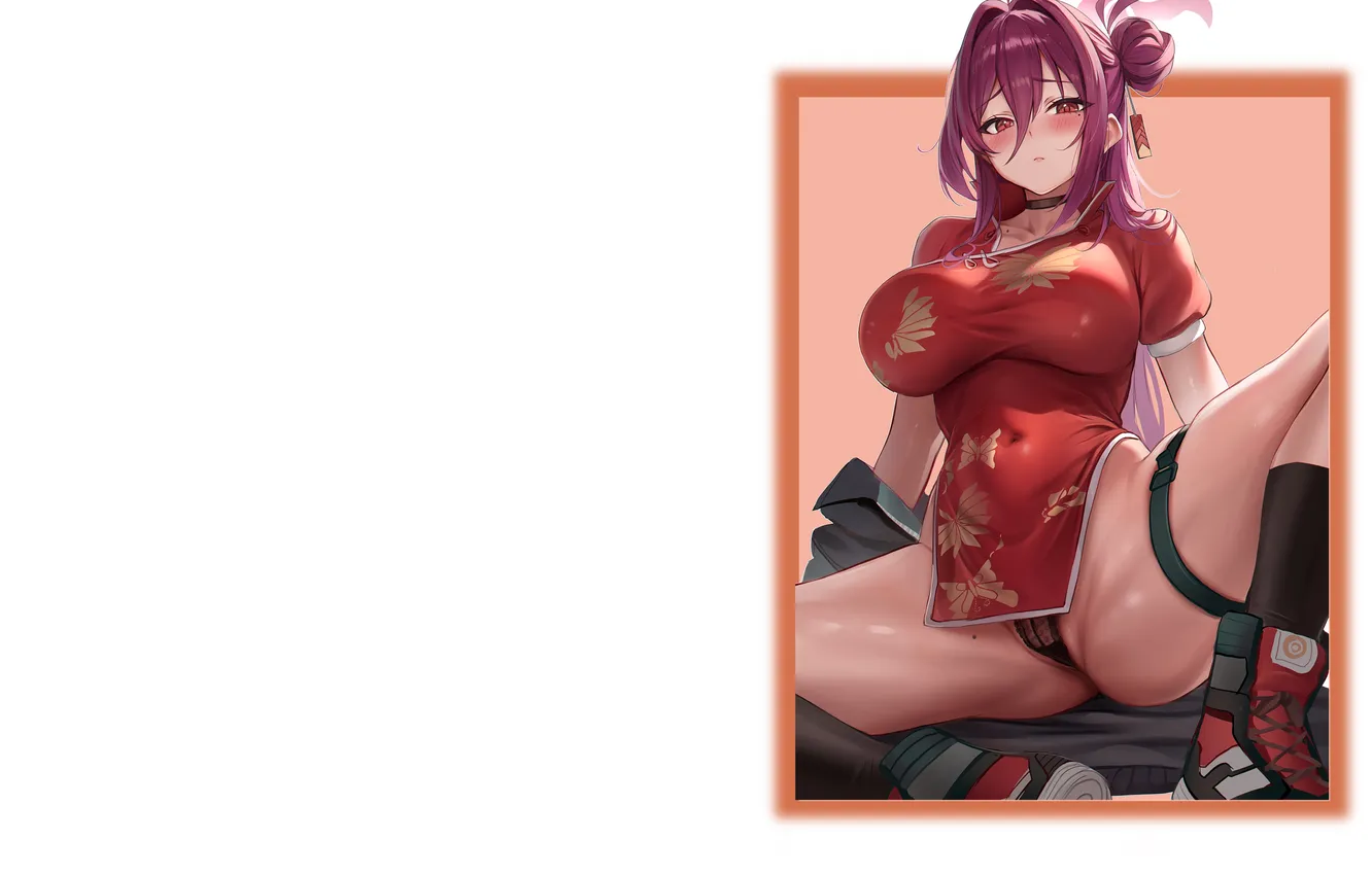 Фото обои kawaii, girl, hot, sexy, panties, red hair, boobs, anime
